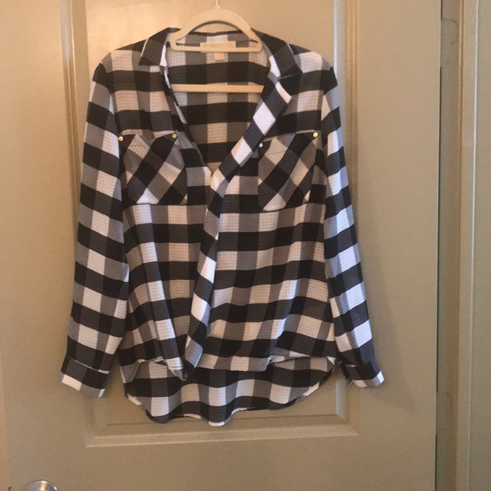 Black and white blouse